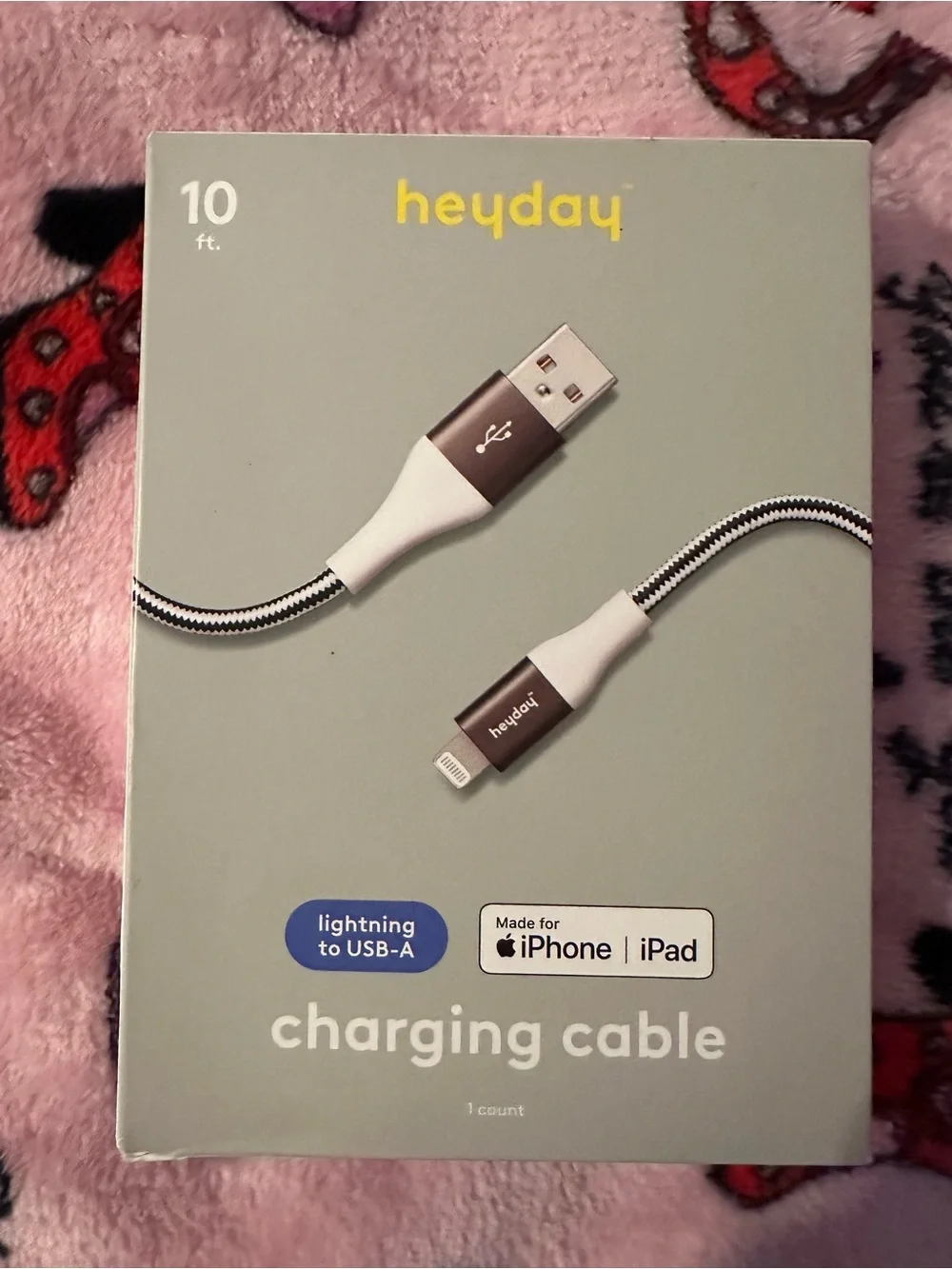 heyday 10ft USB-A to Lightning Charging Cable